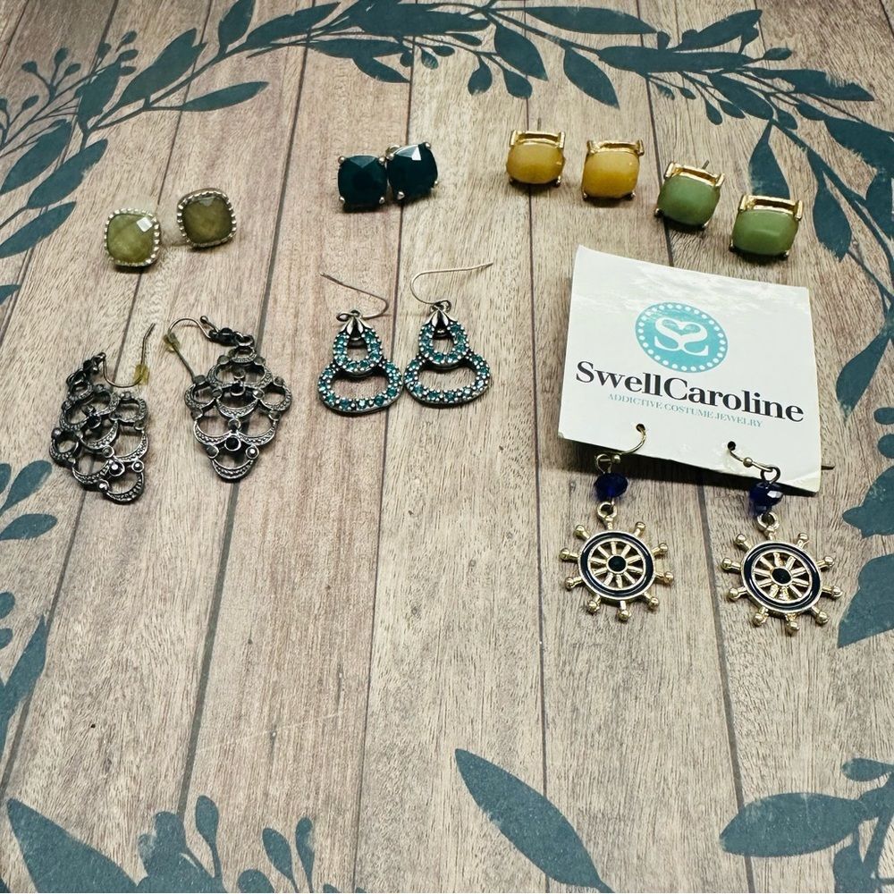 Earring Bundle Lot 7 Pairs Studs Dangles Boho‎ Classic B6